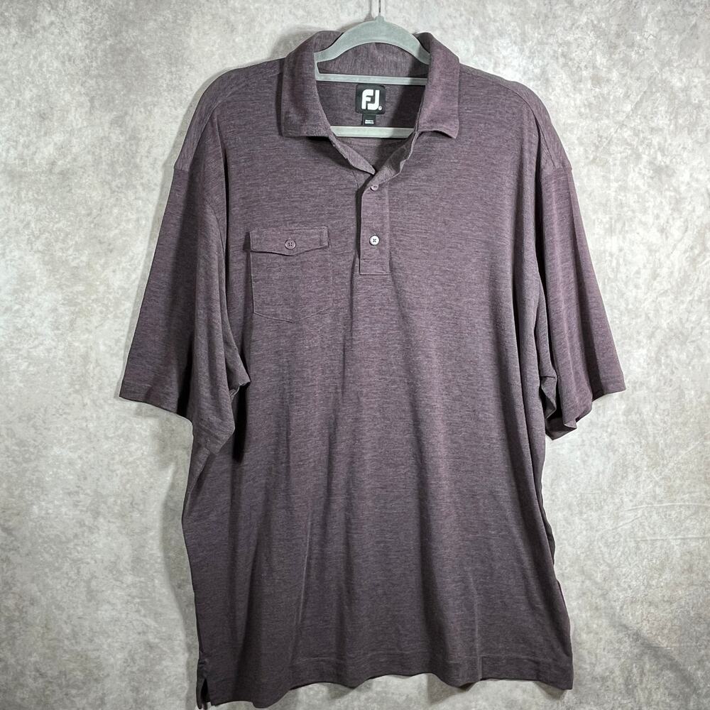 FootJoy Golf Polo Shirt Mens Size XL Purple Short Sleeve Collared Pocket Outdoor